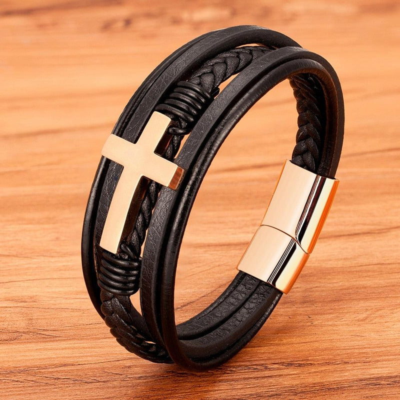 Pulseiras de Couro Cross - Donno de