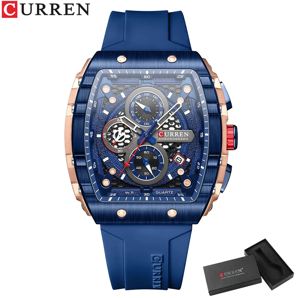 Relógio Masculino Curren Sport Flex Com Pulseira de Silicone